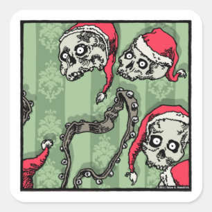 Jingle Skulls - Pop Goth Holiday Square Sticker