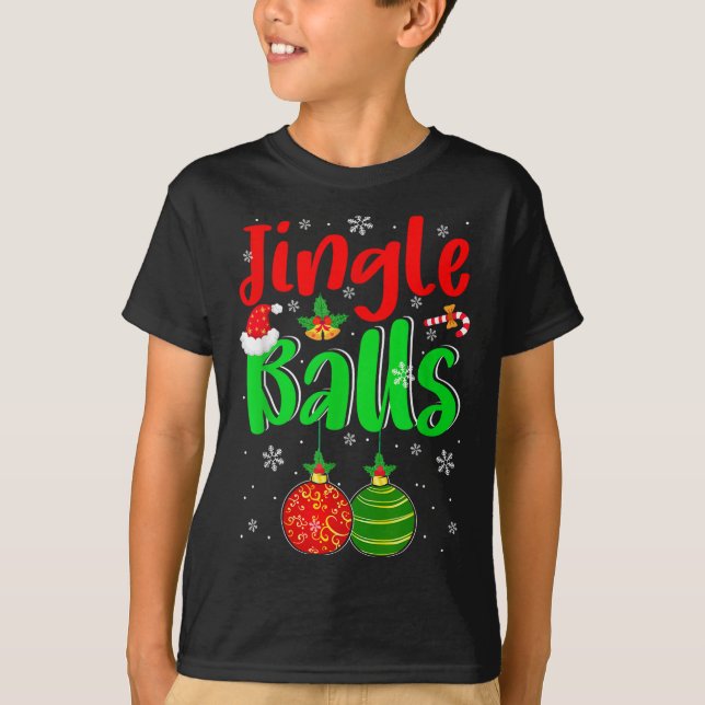 Jingle Xmas Funny Joke Costume Men Adult Couple  T-Shirt (Front)