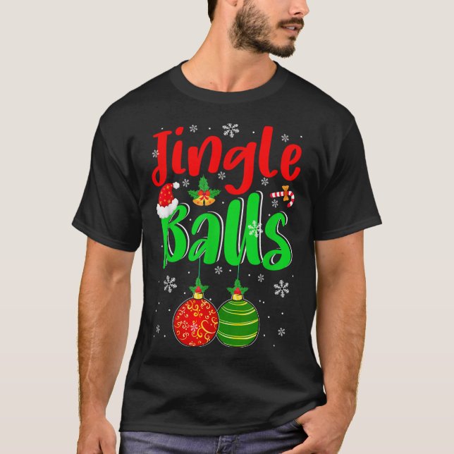 Jingle Xmas Funny Joke Costume Men Adult Couple  T-Shirt (Front)