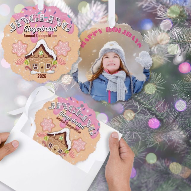 Jingling Gingerbread Party Keepsake Ornament (Creator Uploaded)