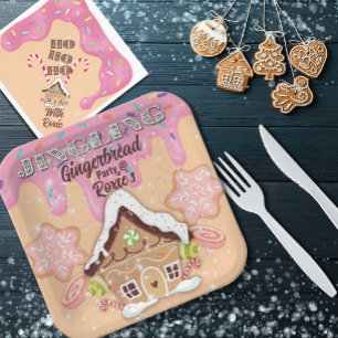 Jingling Gingerbread Party Paper Dinner Plates