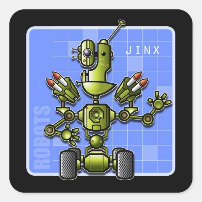 Jinx the Robot Square Sticker (Front)