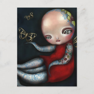 Jinxi Octopus Tattoo Girl Postcard