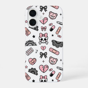 Jirai Kei iPhone Case White Pink Yami Kawaii