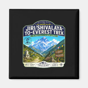 Jiri shivalaya to everest trek vintage mountain magnet