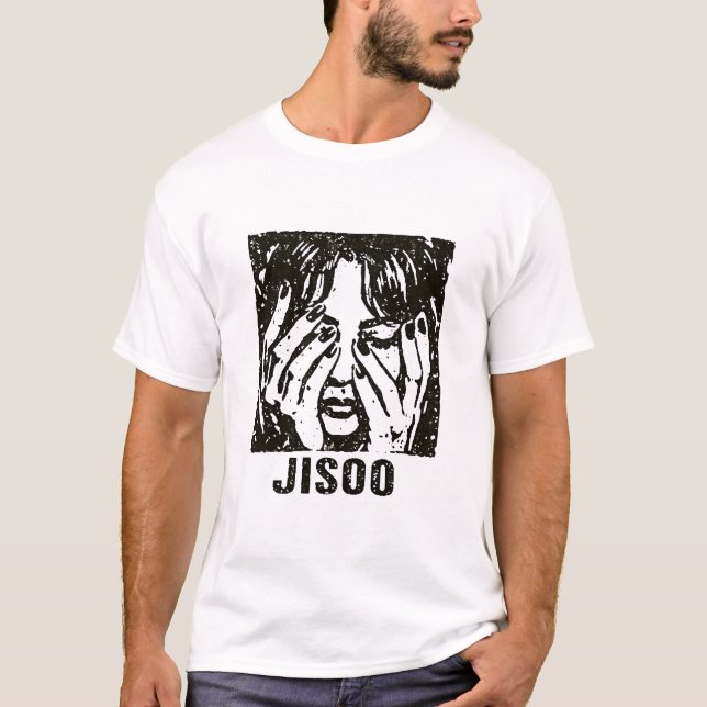 JISOO – The Living End Style Illustration T-Shirt (Front)