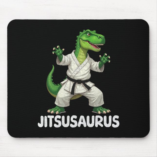 Jitsusaurus Dinosaur Karate Martial Arts Fun Enthu Mouse Mat (Front)