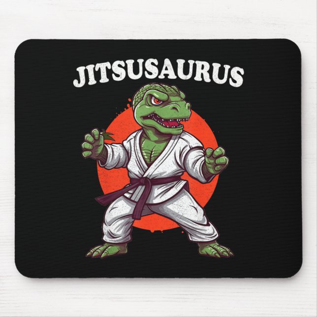 Jitsusaurus Funny Jiu Jitsu Trex MMA Brazilian Mouse Mat (Front)
