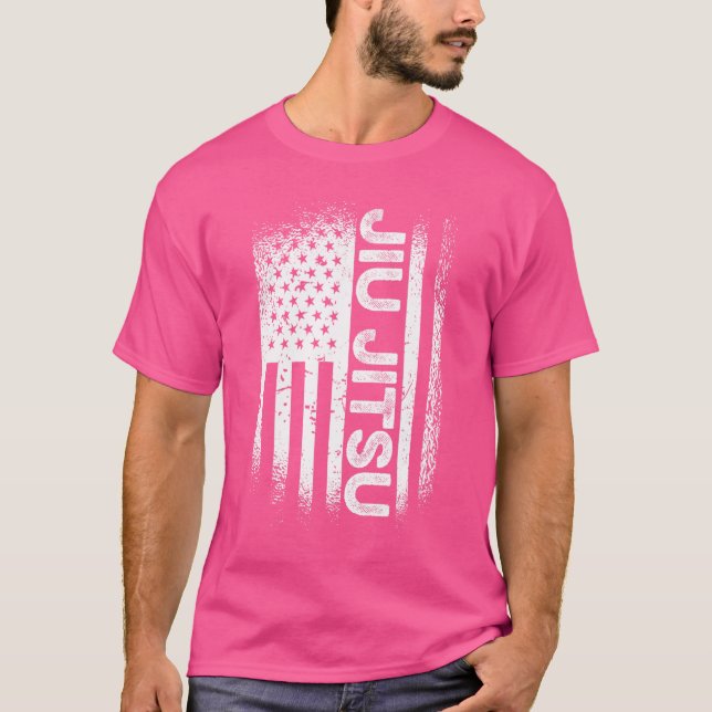 Jiu Jitsu American Flag Brazillian Ju Jitsu Men Ki T-Shirt (Front)