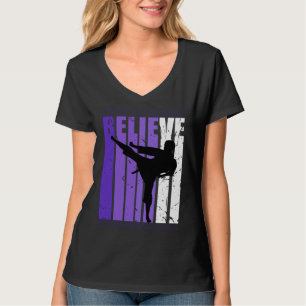 Jiu Jitsu Believe Silhouette White Belt Purple T-Shirt