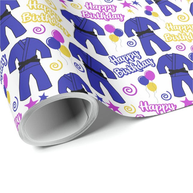 Jiu Jitsu Birthday Wrapping Paper (Roll Corner)