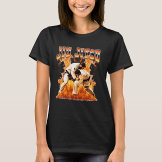 Jiu Jitsu BJJ Flames 90s Bootleg Style T-Shirt