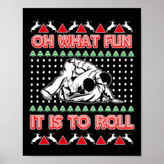 Jiu Jitsu Bjj Ugly Christmas Sweater Mma Funny Xma Poster