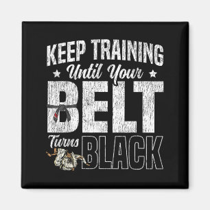 Jiu Jitsu Black Belt Vintage Keep Training Until Magnet