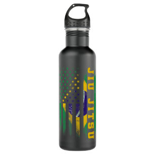 Jiu Jitsu Brazilian Bjj Brazil United States Flag. 710 Ml Water Bottle