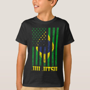 Jiu Jitsu Brazilian BJJ Brazil United States Flag T-Shirt