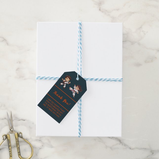 Jiu Jitsu Champ Birthday Party Gift Tag (With Twine)