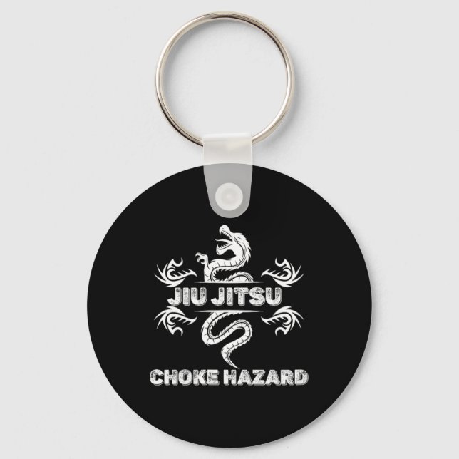 Jiu Jitsu Choke Hazard Karate Boxing Muay Thai Kic Key Ring (Front)