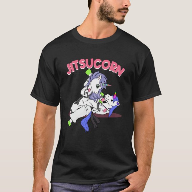 Jiu Jitsu Cute Unicorn Self Defence T-Shirt (Front)