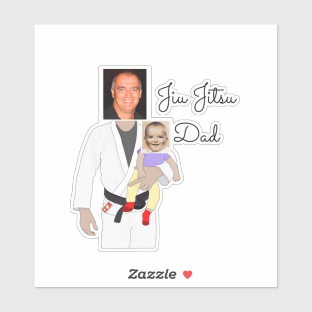 Jiu Jitsu Dad Custom Photos and Handwritten Text (Sheet)