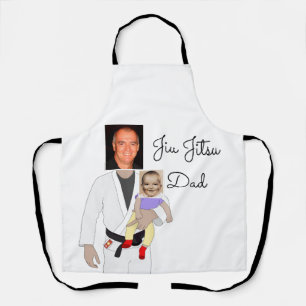 Jiu Jitsu Dad Custom Photos and Handwritten Text Apron
