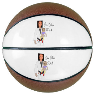 Jiu Jitsu Dad Custom Photos and Handwritten Text Basketball