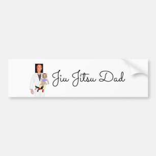 Jiu Jitsu Dad Custom Photos and Handwritten Text Bumper Sticker