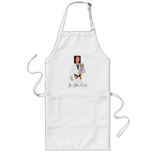 Jiu Jitsu Dad Custom Photos and Handwritten Text Long Apron