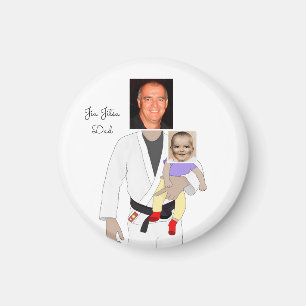 Jiu Jitsu Dad Custom Photos and Handwritten Text Magnet