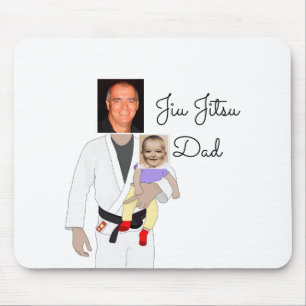 Jiu Jitsu Dad Custom Photos and Handwritten Text Mouse Mat