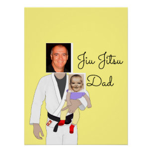 Jiu Jitsu Dad Custom Photos and Handwritten Text Poster