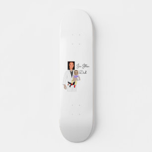 Jiu Jitsu Dad Custom Photos and Handwritten Text Skateboard