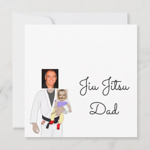 Jiu Jitsu Dad Custom Photos and Handwritten Text Thank You Card