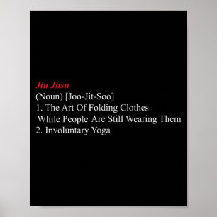 Jiu Jitsu Definition Retro Vintage Jiu Jitsu Noun Poster