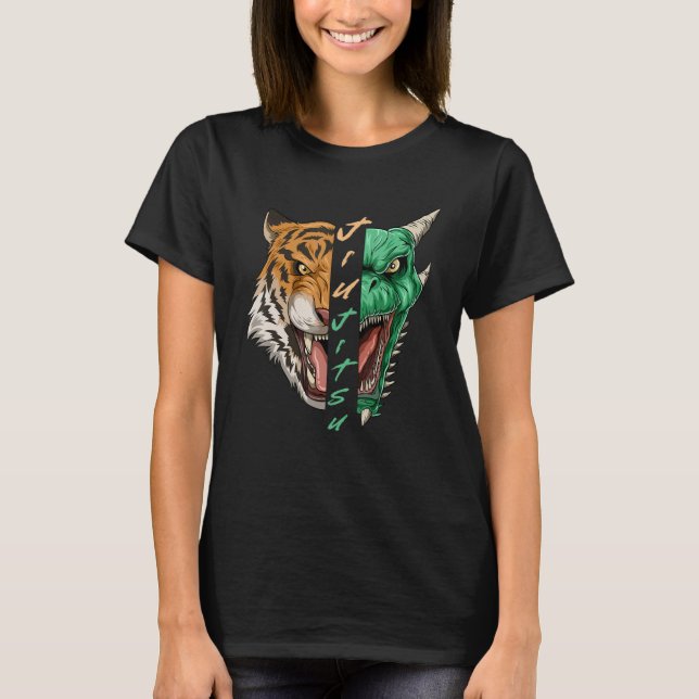Jiu Jitsu Dragon and Tiger - BJJ Grappling T-Shirt (Front)