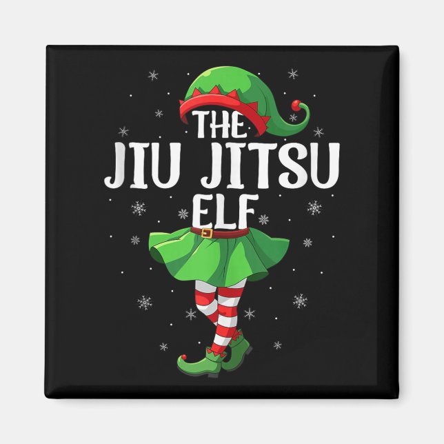 Jiu Jitsu Elf Christmas Girls Women Elf Squad Xmas Magnet (Front)