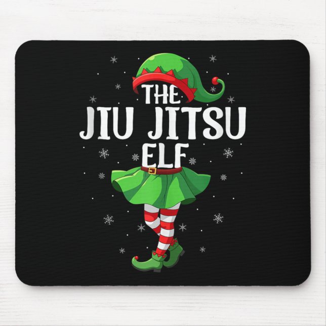Jiu Jitsu Elf Christmas Girls Women Elf Squad Xmas Mouse Mat (Front)