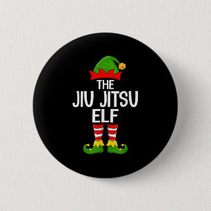 Jiu Jitsu Elf Xmas Matching Family Elf Squad Chris 6 Cm Round Badge