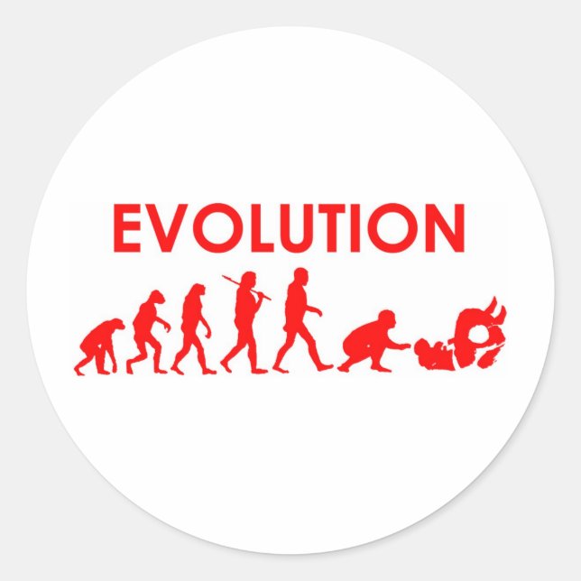 Jiu Jitsu Evolution Classic Round Sticker (Front)