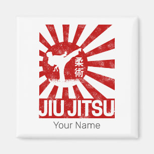 Jiu Jitsu Fighter Japanese Vintage Martial Arts Magnet