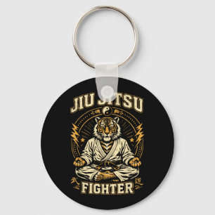 Jiu Jitsu Fighter Tiger Brazilian Martial Arts BJJ Key Ring