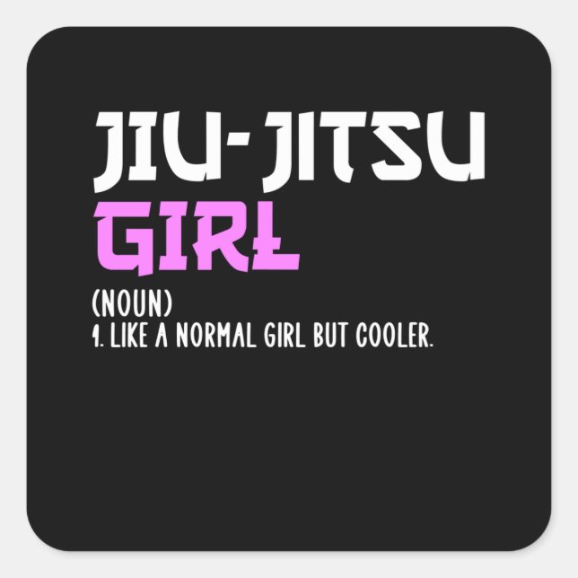 jiu-jitsu girl square sticker (Front)