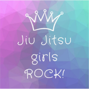 Jiu Jitsu Girls Rock!  Single 3x3" sticker