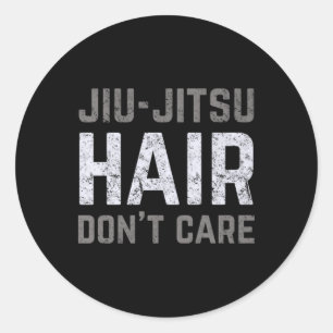 Jiu-Jitsu Hair Dont Care BJJ Vintage Brazilian Jiu Classic Round Sticker