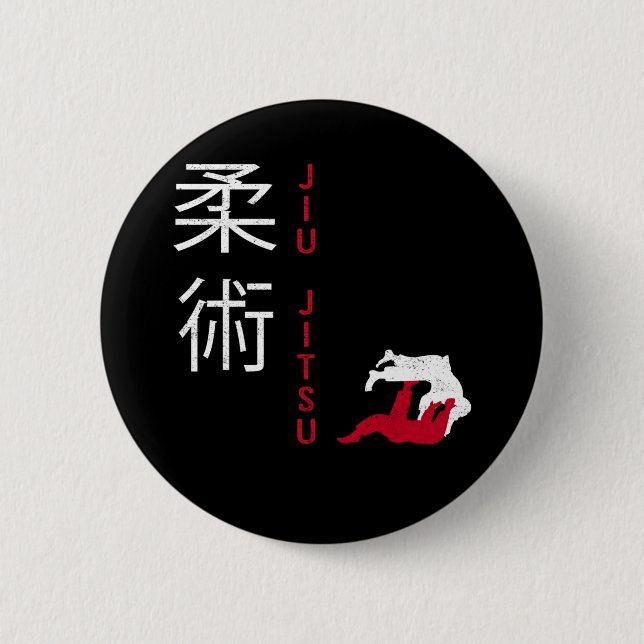 Jiu Jitsu Japanese Martial Arts 6 Cm Round Badge (Front)