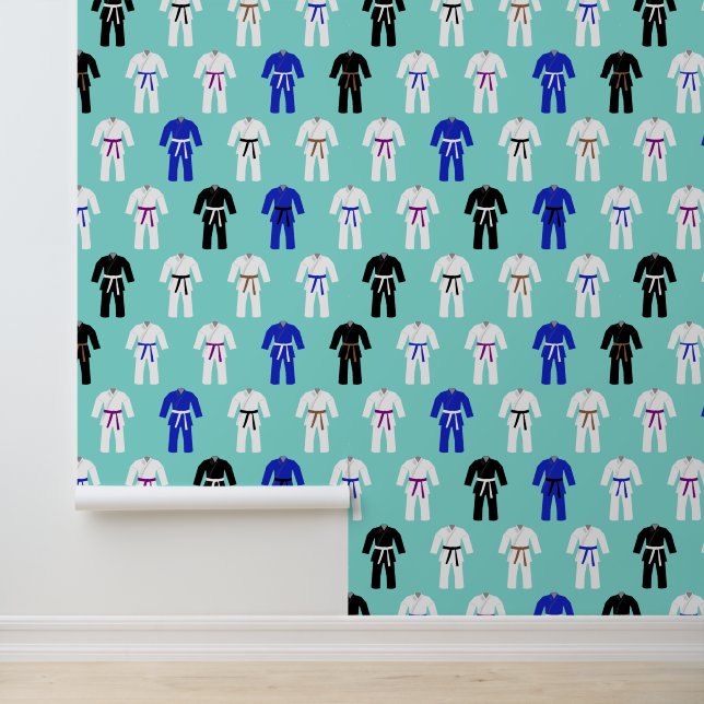 Jiu Jitsu Jujitsu Martial Arts Suits Pattern Wallpaper (Application)