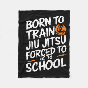 Jiu Jitsu Kid Funny Born To Train Jiu Jitsu Funny Fleece Blanket