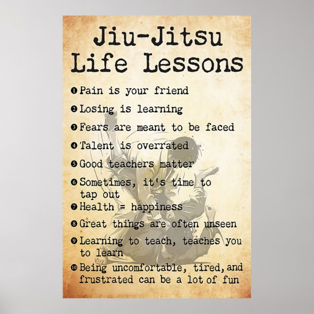 Jiu-Jitsu Life Lessons, Jiu Jitsu Poster, Jiu Jits Poster (Front)