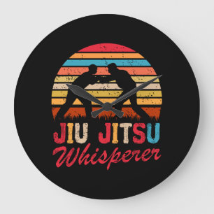 Jiu Jitsu Martial Art Whisperer Retro Vintage Large Clock