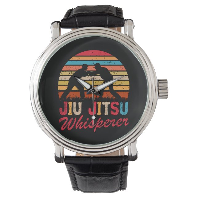 Jiu Jitsu Martial Art Whisperer Retro Vintage Watch (Front)